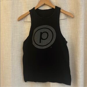 Black Tank Top with Circle P Pure Barre Logo